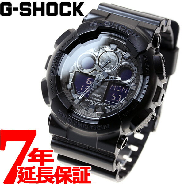 【店内ポイント最大38倍！本日限定！】G-SHOCK ブラック カモフラージュダイアル 腕時計 メンズ アナデジ GA-100CF-1AJF