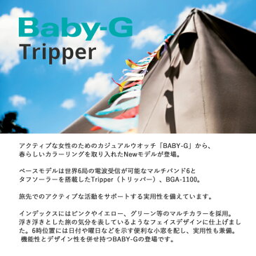 【1日0時〜♪最大3万円OFFクーポン&店内ポイント最大43倍!1日23時59分まで】BABY-G カシオ ベビーG 電波 ソーラー 時計 レディース 腕時計 電波時計 ネイビー BGA-1100-2BJF