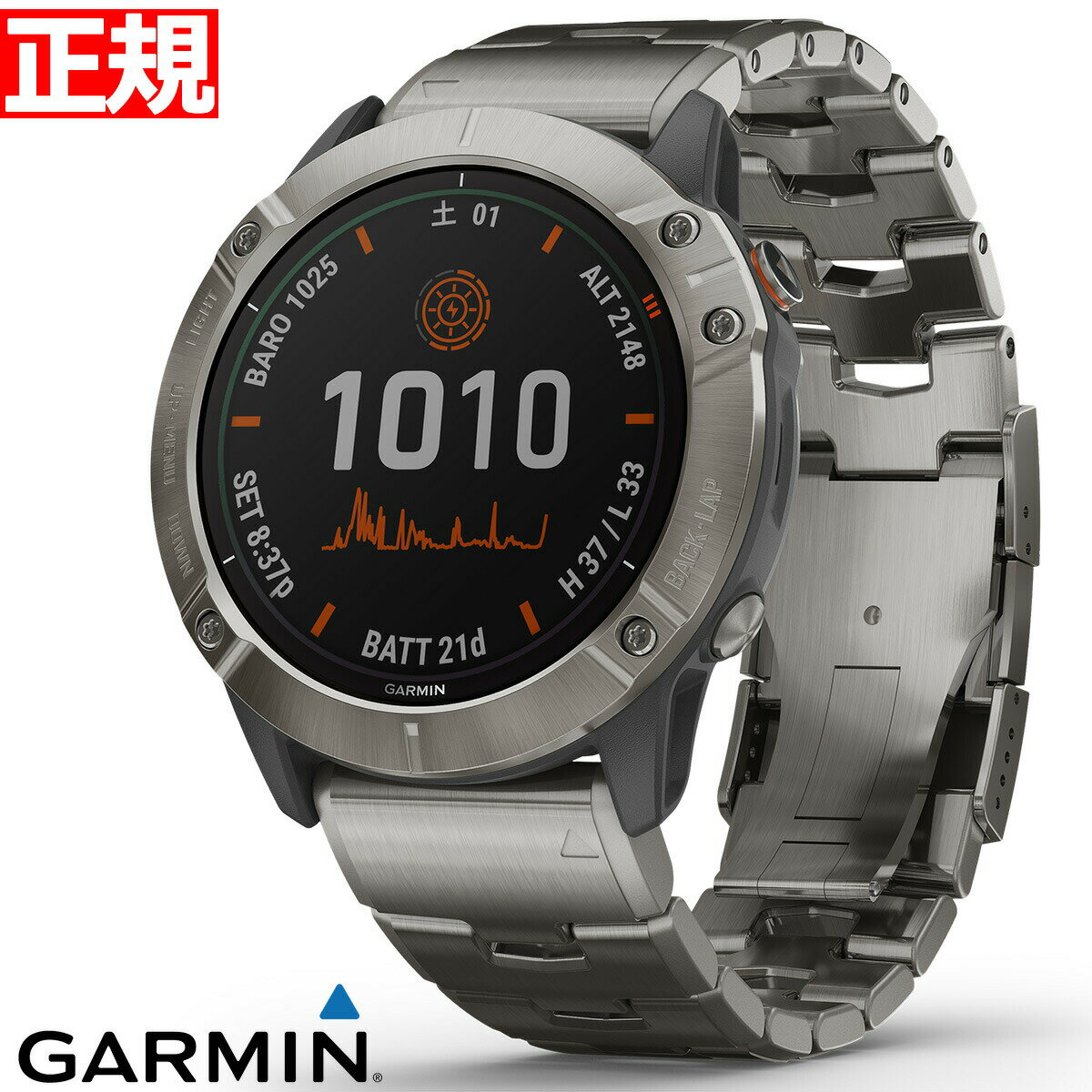 【24回分割手数料無料！】【特価販売！】ガーミン GARMIN fenix 6X Pro Dual Power Ti Gray Titanium band フェニックス 6X マルチスポーツ GPS スマートウォッチ ウェアラブル 腕時計 010-02157-5A