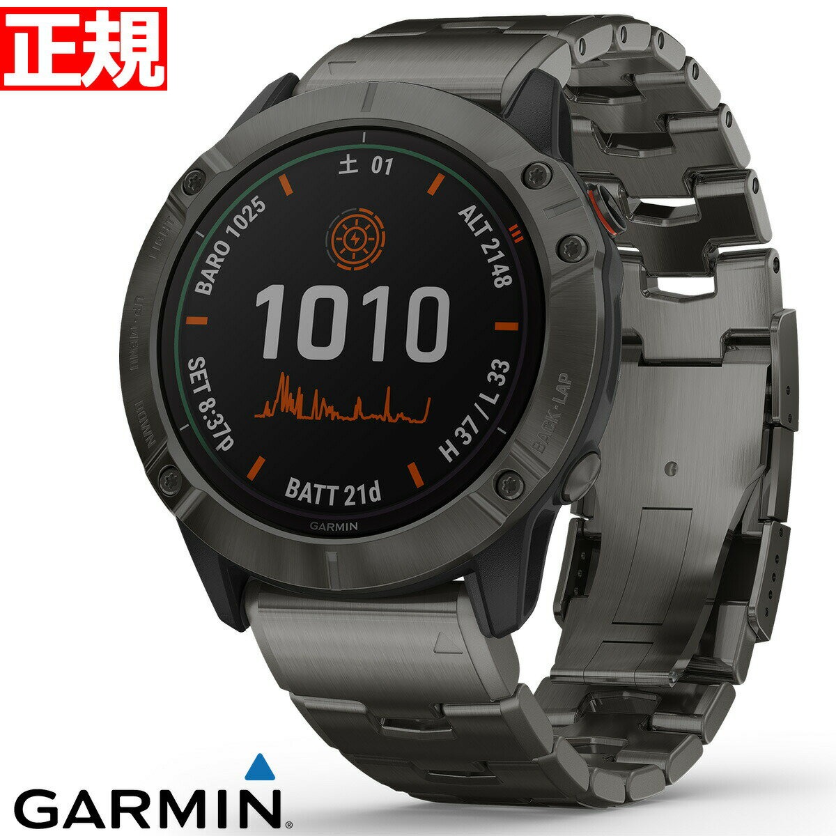 【24回分割手数料無料！】ガーミン GARMIN fenix 6X Pro Dual Power Ti Black DLC Titanium band フェニックス 6X マルチスポーツ GPS スマートウォッチ ウェアラブル 腕時計 010-02157-5D