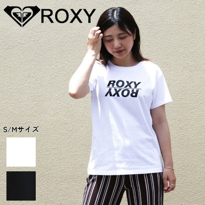 ROXY ロキシー レディース トップス 半袖 Tシャツ 半袖Tシャツ SCALE ツヤ プリント ビーチ サーフ 夏 春夏 S M サイズ ブラック ホワイト ロゴ シンプル スポーツ カジュアル ティーシャツ クルーネック アメカジ 海