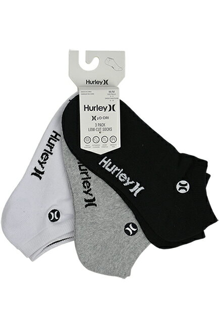 HURLEY ハーレー H2O-DRI LOW CUT SOCK 3PK ソックス 靴下 3Pパック MULTI SKATEBORDING スケートボード SURFING サーフィン