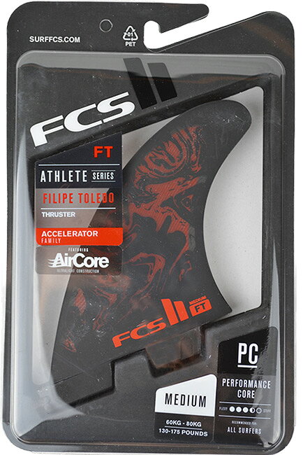 FCS エフシーエス FCS2 FIN フィン FT PC+AIR CORE TRI SET M, L BLACK/RED FILIPE...