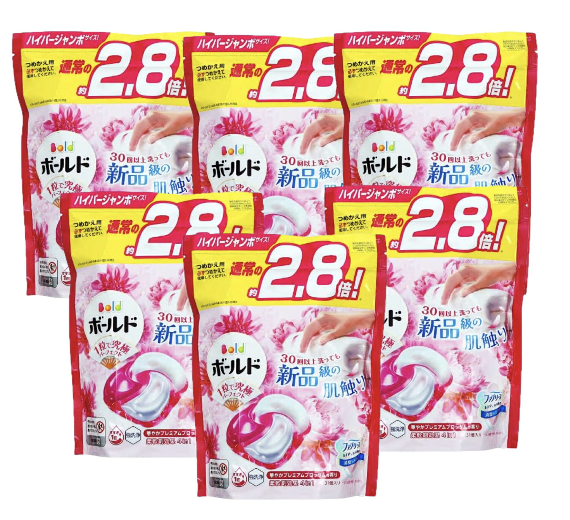 ボールド ジェルボール 4in1【華やかなプレミアムブロッサムの香り】詰替え　31個入り×6袋