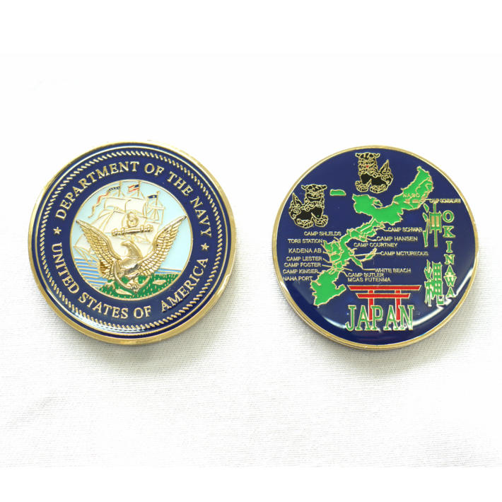 米軍グッズ メダル アメリカ海軍 U.S.NAVY 沖縄 チャレンジコイン 「燦吉 さんきち SANKICHI」