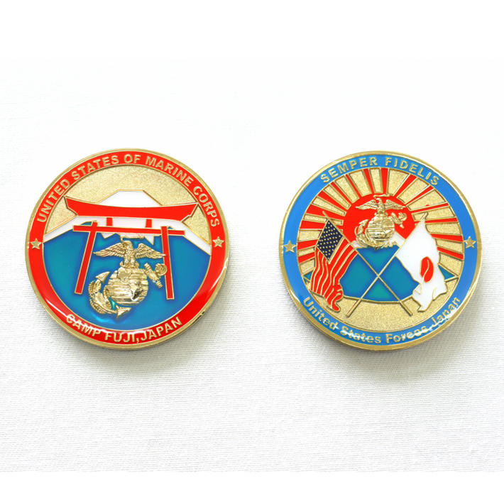 米軍グッズ メダル アメリカ海兵隊 U.S.MARINE キャンプ富士 チャレンジコイン 「燦吉 さんきち SANKICHI」