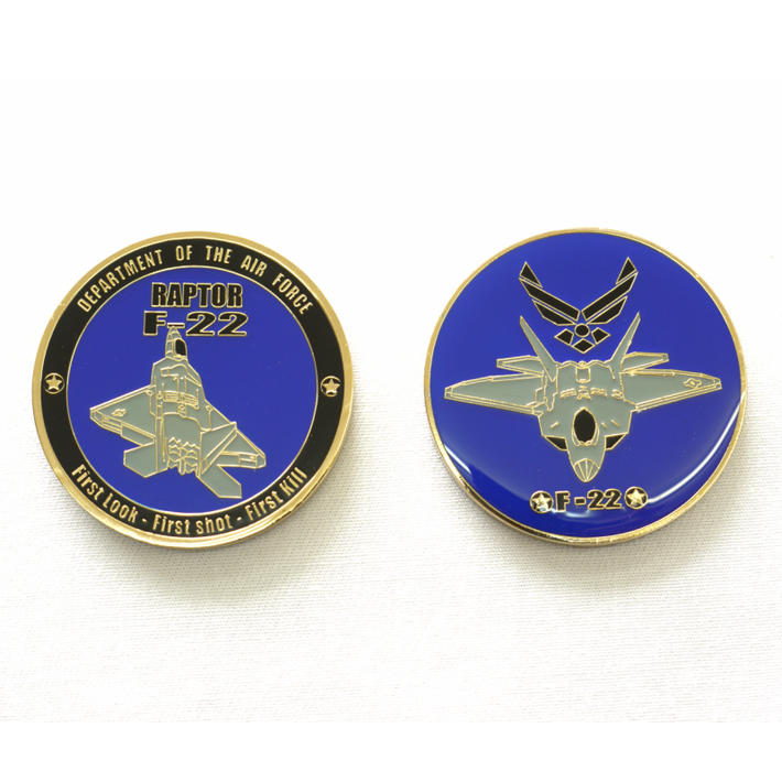 米軍グッズ メダル アメリカ空軍 U.S AIR FORCE F-22 ラプター チャレンジコイン 「燦吉 さんきち SANKICHI」