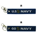 米軍グッズ フラッグキーホルダー アメリカ海軍 U.S.NAVY 両面刺繍 「燦吉 さんきち SANKICHI」