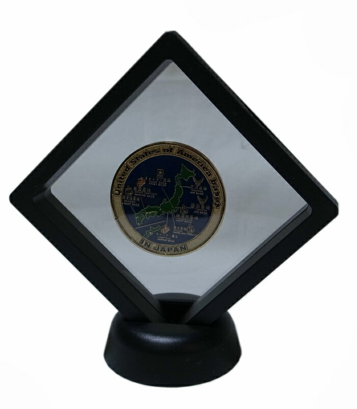 自衛隊グッズ メダル チャレンジコイン ディスプレイケース 9cm ブラック「燦吉 さんきち SANKICHI」