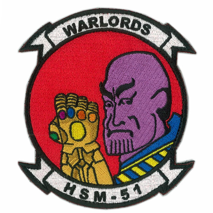 米軍グッズ ワッペン アメリカ海軍 U.S.NAVY 厚木航空基地 WARLORDS HSM-51 Thanos ベルクロ付 「燦吉 さんきち SANKICHI」