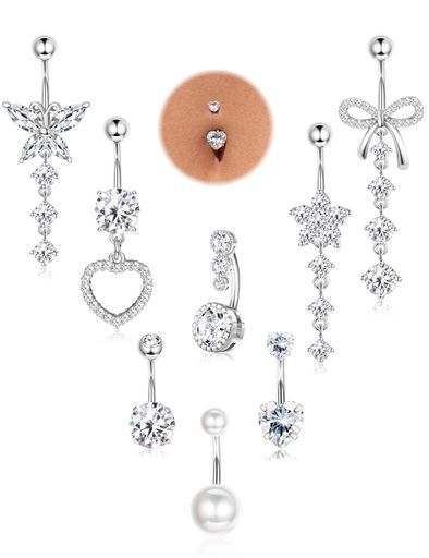 [Jstyle] 8点 ヘソ ピアス セット ボディピアス 人気 臍ピアス ジルコニア へそ シ...