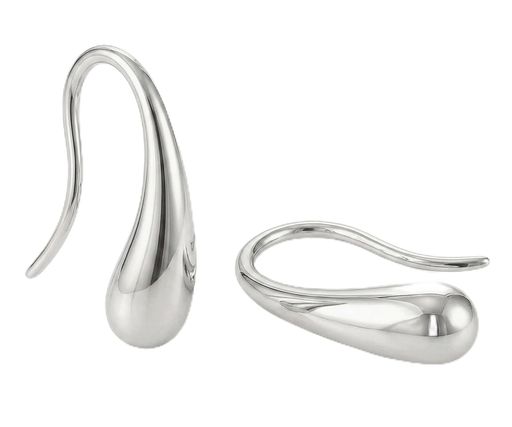 レディース ピアス シルバー 雫デザイン フックピアス 金属アレルギー対応 柔らか...
