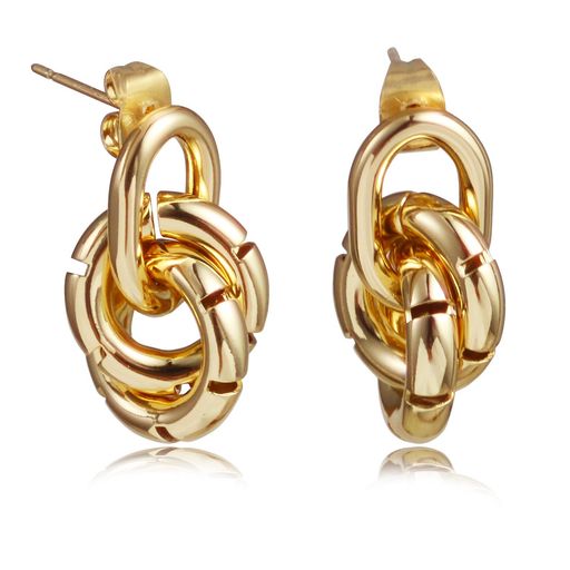 MOUPシンプル デザインリングピアス レディース 人気 金属アレルギー対応 フープS925銀針14K金色earrings women 耳飾