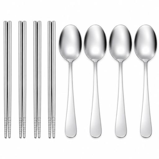 高品質な素材と仕様:箸は18-8ステンレス製、長さ23cm、重さ約19g/1膳。ディナースプーンはステンレス製20cmx4.3cm、重さ約50g/本。鏡面仕上げで高級感のある光沢を実現しています。 多用途なデザイン:シンプルなシルバーカラーはどんな食卓にも馴染み、和食・洋食・韓国料理など、あらゆる料理シーンで活躍します。おしゃれな箸とスプーンで、高級感のある食卓コーディネートを演出します。 使いやすい機能設計:箸先に滑り止め設計を採用し、食べ物がつかみやすくなっています。柄は四角い形状で安定感があり、転がりにくい仕様です。ご家族での食事やお客様をお迎えする際に便利で、和食・中華料理など幅広いアジア料理にお使いいただけます。 幅広い利用シーン:家庭用・業務用をはじめ、飲食店・学校・お弁当・通勤用など、さまざまなシーンに幅広くお使いいただけます。タイ料理・ベトナム料理・和食・中華料理など、アジア各国の料理にも対応します。 お手入れ簡単で長持ち:木製や竹製の箸と比べ、サビにくく変形しにくい仕様です。食洗機対応で手洗いも簡単にでき、日頃のお手入れが非常に楽になります。