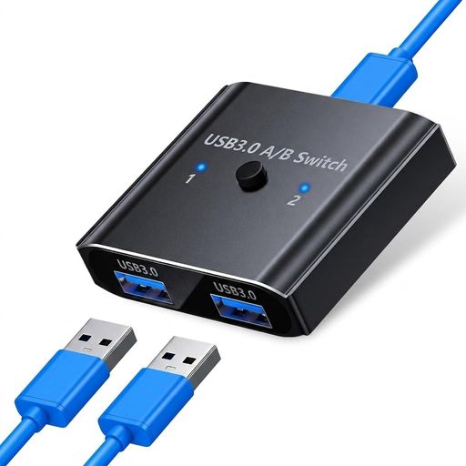 YFFSFDC USB3.0 切替器 双方向 PC 2台用 2入力1出力/1入力2出力 5Gbps高速転送 USB切り替え機 1台のプリンターを2台のコンピューターに接続できます キーボード 切り替え器 USB セレクター パソコン…