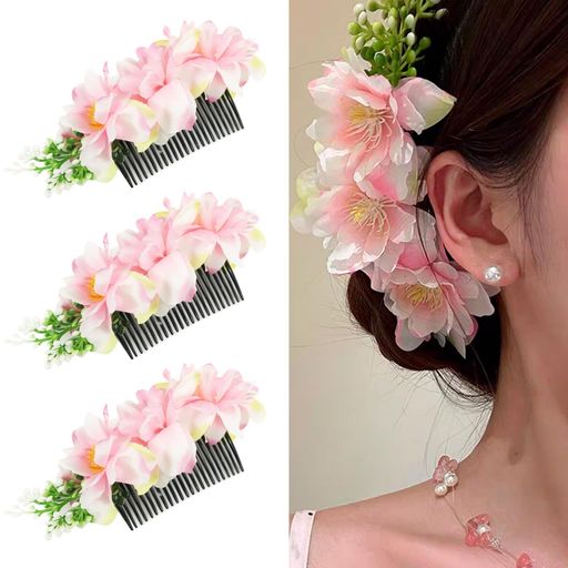Hairpins - DIFEIUKI髪飾り桜お花ヘアアクセサリー3点セットヘアピンかんざし浴衣成人式七五三袴着物和装卒業式結婚式髪飾り振袖髪留めウェディング披露宴二次会卒業式入学式パーティー飾り
