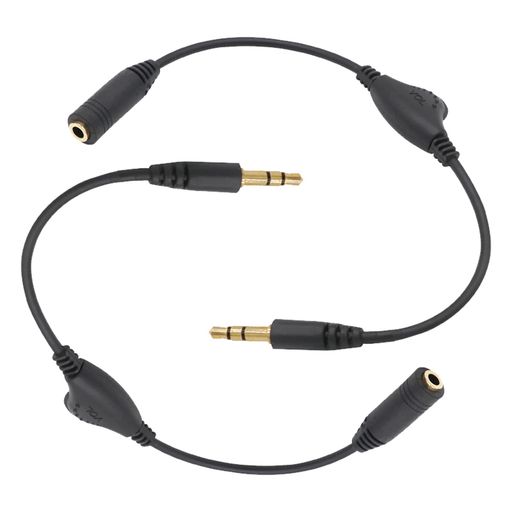 YFFSFDCヘッドホン延長ケーブル3.5mm音量調節ヘッドホンダイヤル付オーディオケーブルボリューム調節音質劣化防止30cm(2個入り)