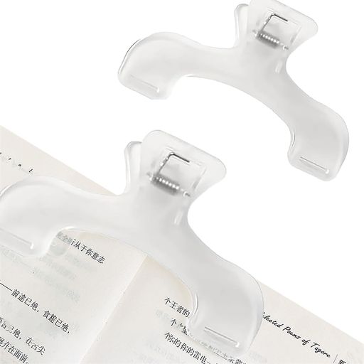 【製品内容】透明な白いクリップ2個セット。 【仕様】1パック、約12.2センチx7センチx4センチ。 【高品質材料選択】ABSプラスチック高透明材質を採用し、表面研磨質感は傷付き防止、シングルクリップはシングル包装する。 【固定力と耐久性】片手で簡単に装着できます、高品質な素材を使用し、長期的な使用に耐える夫のなりとなっています 【適用範囲】サイズが小さく、持ち運ぶのに便利で、オフィス、学校、家庭学習などの場所に適しています。オフィスの作業車、学生、教師の必需品です。本や教科書をがっちり保護し、シュンプルで実用的なナデザインで誰でも使いやすい。