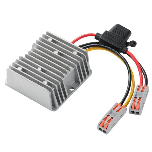 降圧コンバータ:DC/DCコンバータレギュレータは、実際の電流要件を満たすために24 Vを12 Vと20 Aの電流に下げることができます。入力範囲:20 V-36 V、出力電圧:12 V、出力電流:20 A。出力ワット数:240 W。注意:1.使用前に入力電圧が正しいかどうかをチェックしてください。2.配線前に電源のプラスマイナス極性を確認してください。 満載条件下においても、安定した12 Vプラスマイナス1%電圧を提供でき、カーオーディオシステム、LEDランプストリップ、離網設置などの高電力設備に最適である。 5層安全システム:この24 V回転12 Vコンバータはヒューズを持ち、過電流/過温度/短絡保護を有する。設備の安全を確保する 防水保護:DC 12 V 20 A安定変換器防塵、防水、防振、内部電子部品と外部環境の隔離を確保すると同時に、屋外の大雨や悪天候に耐えることができる。 使いやすい:約10 mm(0.4インチ)のワイヤをはがし、端子に差し込みます。この降圧レギュレータには、迅速な接続のためのレバーナット接続が装備されている。配線が不要で、配線時間が短縮されます。