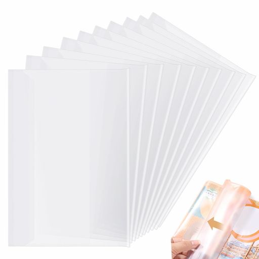 🌟【パッケージ内容】A4サイズ 10枚入り(展開サイズ:300mmx430mm)A4書籍や書類に適用。 🌟【 簡単装着でしっかり固定】面倒な工程は一切ありません。本の表紙を両端のフラップに差し込むだけで装着完了。内蔵された留め具がずれを防止し、ぴったりと固定します。お子様でも簡単に美しく装着できます。 🌟【 高透明なソフト素材】透明性の高いCPP柔軟素材を使用。中の本の表紙が透けて見え、タイトルが一目で確認できるため、本棚から探しやすく、見た目の美しさも保ちます。柔らかく手になじみ、無臭で、長時間の使用にも快適です。 🌟【 優れた防水・防汚機能】表面の撥水加工が、水、コーヒー、紅茶などの液体や、日常のほこり、軽い汚れから本を保護します。本を常に清潔で新品のような状態に保ち、寿命を延ばします。お手入れは簡単で、汚れた時は湿った布で軽く拭くだけで綺麗になります。 🌟【 3サイズで多様なニーズに対応】A4、B5、A5の3種類のサイズをご用意。学生の教科書やノート、オフィスのビジネス書類やカタログ、趣味の雑誌、漫画、手帳、文庫本など、お手持ちのほぼすべてのサイズの書籍をカバーできます。