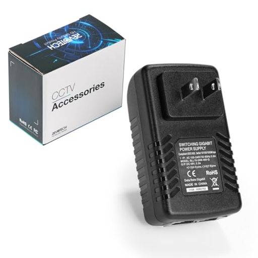 REVODATA ギガビット PoE インジェクター アダプター、48V/0.5A/パッシブ PoE+ 10/100/1000Mbps/1G/2G、最大 100M 距離、ネットワーク アダプター プラグ アンド プレイ、IP カメラ/ワイヤレス