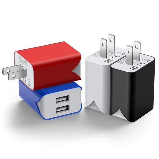 素直な虹USB充電器【4個セット】usbコンセントPSE認証2USBポート軽量コンパクトスマホ充電器iPhoneSamsungGalaxyXperiaなと対応