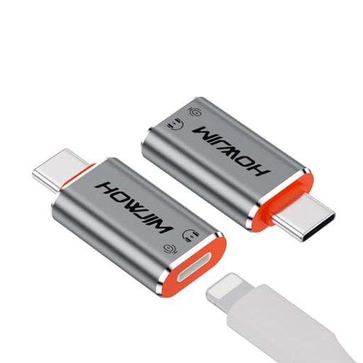HOWJIM ライトニング タイプc 変換 イヤホン対応 2個セット 音楽・通話・有線コントロール・マイク・Hi-Fi音量調節対応