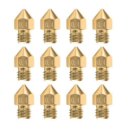 Saipor 12ピース 0.4mm ノズルプリントヘッド 真鍮 3Dプリンターノズル M6スレッド 1.75mm フィラメント用 Reprap CR-10 Makerbot MK8に適用