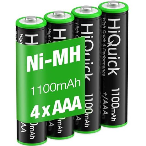 HiQuick 充電池 単4 ニッケル水素電池 高容量1100mAh 4個パック 約1200回使用可能 ソーラーライトよう 1.2V ni-mh aaa 単四
