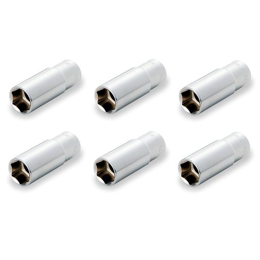 セット内容:2S-09L 6個セット 差込角:6.35mm 二面幅寸法:9mm ソケット形状:6角 全長/1個あたり:51.0mm 質量/1個あたり:35g