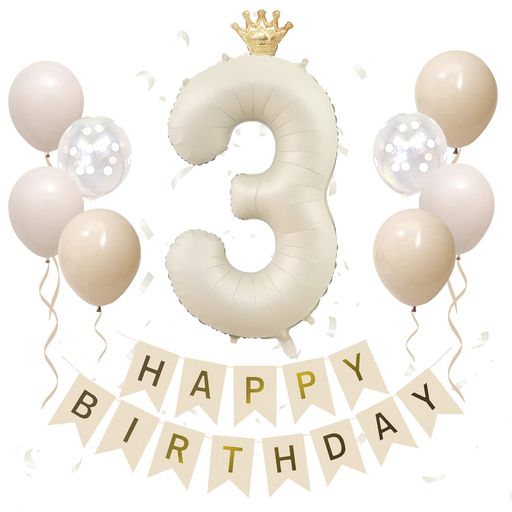 Other - Iysoll3歳誕生日飾り付け風船くすみカラー三歳大きい数字バルーン90cm子供誕生日飾り男の子女の子ナンバーバルーン3