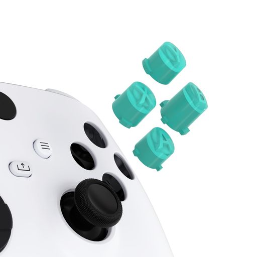 樂天商城 - eXtremeRatexboxseriesX&Sに対応用交換カスタムABXYアクションボタン、xboxoneS/X対応、eliteV1/V2向けの3トーンクラシック・シンボルABXYキー【ティールグリーン&クリア】