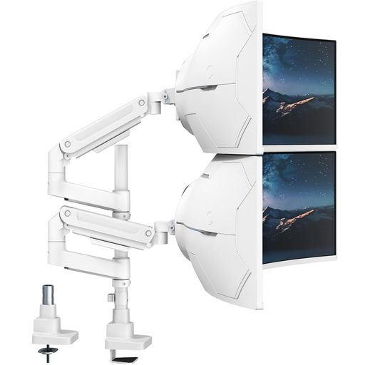 WORLDLIFT モニターアーム デュアル 17~49インチ対応 上下2画面 ロングポール50cm ...