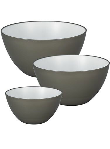 シービージャパン(CBJAPAN)耐熱ボウル アッシュグレー 14cm/18cm/20cm3サイズセット深型で混ぜやすい電子レンジ調理食器洗浄機対応耐熱ボウルatomico