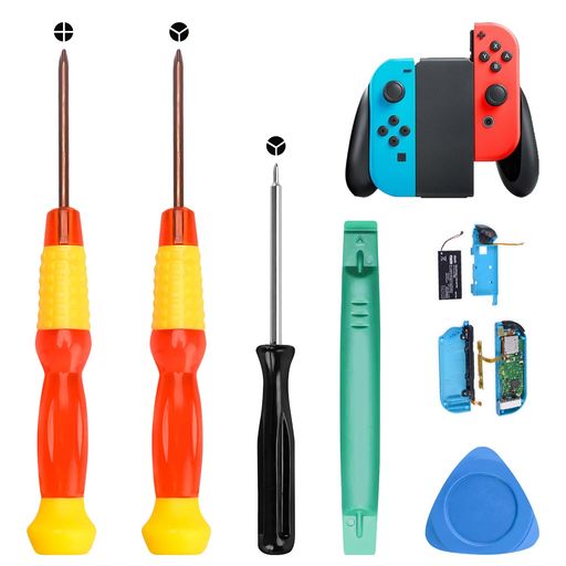 💡【5種類の専用工具で幅広い修理に対応】本キットは、Joy-Conの分解から組立、修理までをサポートする5点の専用工具セットです。具体的には、青三角こじ開けツール、両頭緑こじ棒、2.0mm十字ドライバー(ひょうたんハンドル)、2.0mm Y字ドライバー(ひょうたんハンドル)、1.5mm Y字ドライバー(黒ハンドル) が含まれます。※本品は工具セットであり、Joy-Con本体は含みません。スティック交換から内部の細かい部品修理まで、これ一台で幅広く対応できます。 💡【スライドレールの交換で認識トラブルを解消】「スイッチ本体にジョイコンを装着しても充電/認識されない」という問題は、スライドレールの劣化が原因である可能性が高いです。本キットを使用してスライドレールを交換すれば、これらの認識トラブルを解決し、ジョイコンを復活させることができます。 💡【ボタンとLEDの不具合もこれ一つで】SR/SLボタンの反応不良や、シンクロボタンの不具合、LEDライトの点灯しない問題も、自分で修理できる時代です。付属の交換部品を使用すれば、これらの細かいトラブルも簡単に解決できます。