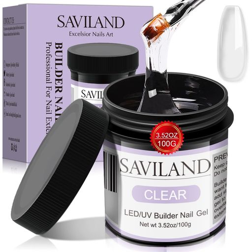 Saviland ビルダージェルクリア 100g 大容量 透明ハードジェル ネイル用 ネイルエクステンションジェル ネイル強化 DIY ネイルアート マニキュア 34
