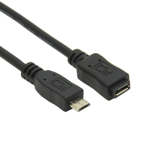 cablecc フルピン接続 マイクロUSB 2.0 タイプ 5ピン オス - メス ケーブル タブレット & 電話 & OTG延長用 (50cm)