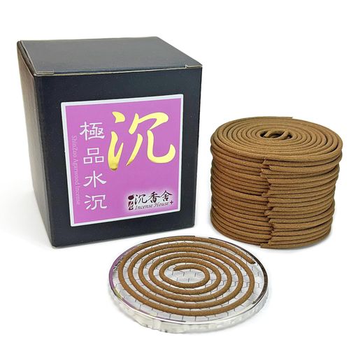 I H INCENSE HOUSE+ 極品水沈 星洲沈香 渦巻香 渦巻き線香 48巻 約3.5時間 台湾のお香 仏壇 お香 ご供養 SZ4H (1)