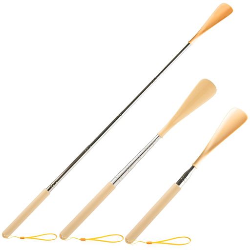 [TONG YUE] 靴べら 携帯 伸縮可能 ロング 靴ベラ おしゃれ 軽量 耐久性テンレス 29-71cm 男性 女性 子供 高齢者用 くつべら (Orange)