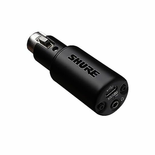 音頻接頭 - SHURE シュア MVX2U デジタルオーディオインターフェース ヘッドホン出力付きXLR-USB変換アダプター : ダイナミックマイク/コンデンサーマイク/配信(ストリーミング) / ボーカル・楽器録音(レ…