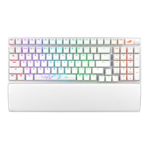 ASUS ゲーミングキーボード ROG Strix Scope II 96 Wireless 白/Bluetooth/有線 / 2.4GHz / 96%レイアウト/コンパクト/ホットスワップ対応/消音シリコンフォーム / 3段階の角度調整 /