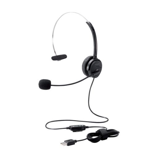 エレコム(ELECOM)ヘッドセットUSBオーバーヘッド有線片耳30mmドライバブラックHS-HP29UBK