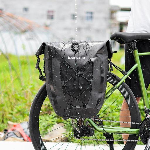 2個セット パニアバッグ 自転車 サイドバック 防水 25L+25L大容量 通勤 キャンプ 黒*2 (黒*2)