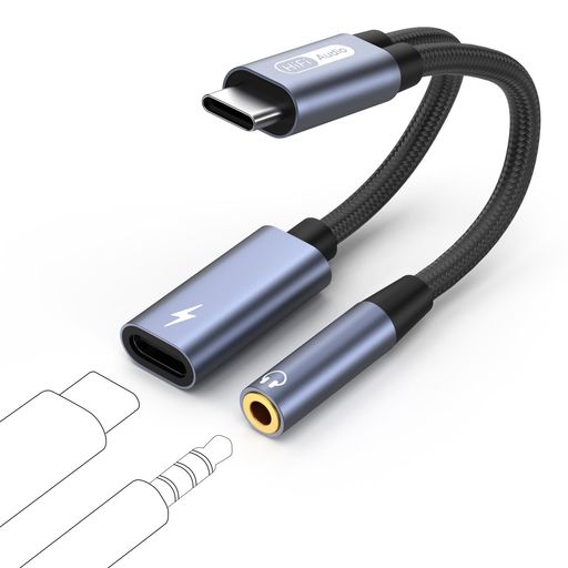 MoKo 2in1 タイプc イヤホンジャック 変換アダプタ PD100W急速充電 DAC搭載 USB C to 3.5mm 変換 イヤホンアダプタ