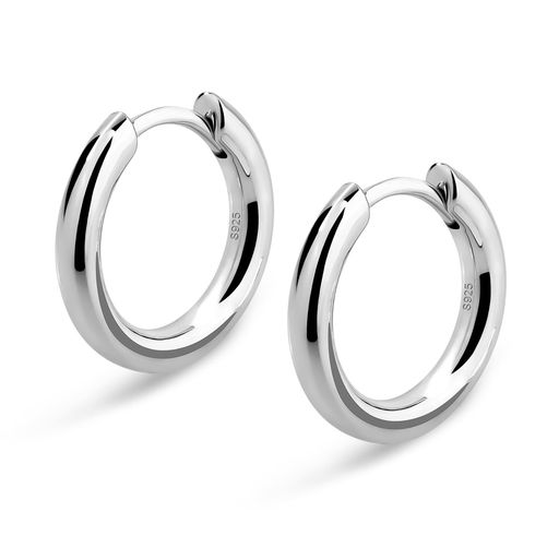 KRKC&CO フープピアス メンズ シルバー925 リングピアス 15mm 18G 両耳 シンプル 光沢 鏡面 小さめ つけっぱなし シルバー