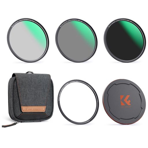 K&FCONCEPT77mm磁気アダプターリング+CPL+ND8+ND64+マグネットレンズキャップ5点セットNDフィルターPLフィルター磁気吸着装着便利フィルターケース付属両面28層ナノコーティング撥水防汚キズ防止
