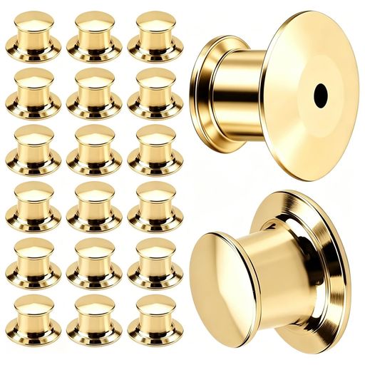 OTIMORA ピンバッジ キャッチ 20個入り 留め具 バッジ裏金具 平頭タイプ 紛失防止 しっかり固定(ゴールド)