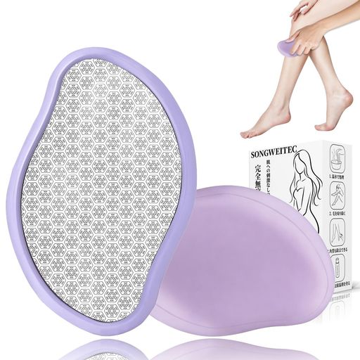 【2026年新登場】脱毛器擦るだけ無痛脱毛器角質除去ナノガラス物理脱毛小型軽量男女兼用家庭用脱毛器ファッションお手入れ簡単環境に優しくコンパクト家庭用自宅出張旅行(パープル)