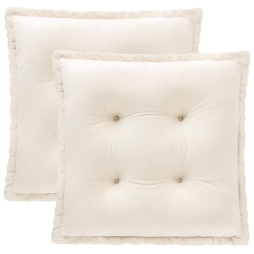 1 MIDDLE ONE 椅子クッション 座布団 クッション 椅子用 チェアパッド ダイニングチェア用 2枚セット 高反発 紐付き ダイニング/オフィス/在宅勤務 (2, ベージュ, 40x40cm)