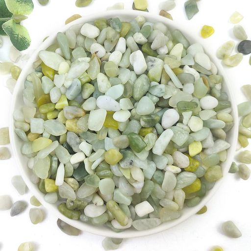 FANTIAN園芸用砂 盆栽砂 観葉植物 水栽培 水槽底砂 化粧砂 飾り石 造園装飾 DIY アクセサリ0.6-0.9cm(緑玉色,1kg)